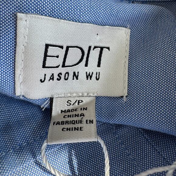 Jason Wu Blue Embellished Collar Button Up Shirt NEW Small- Glam, Preppy - Picture 8 of 11